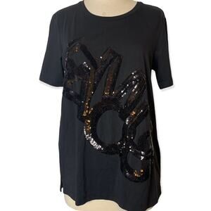 NWT Margittes famous sequin T-shirt graphic tee sz 36